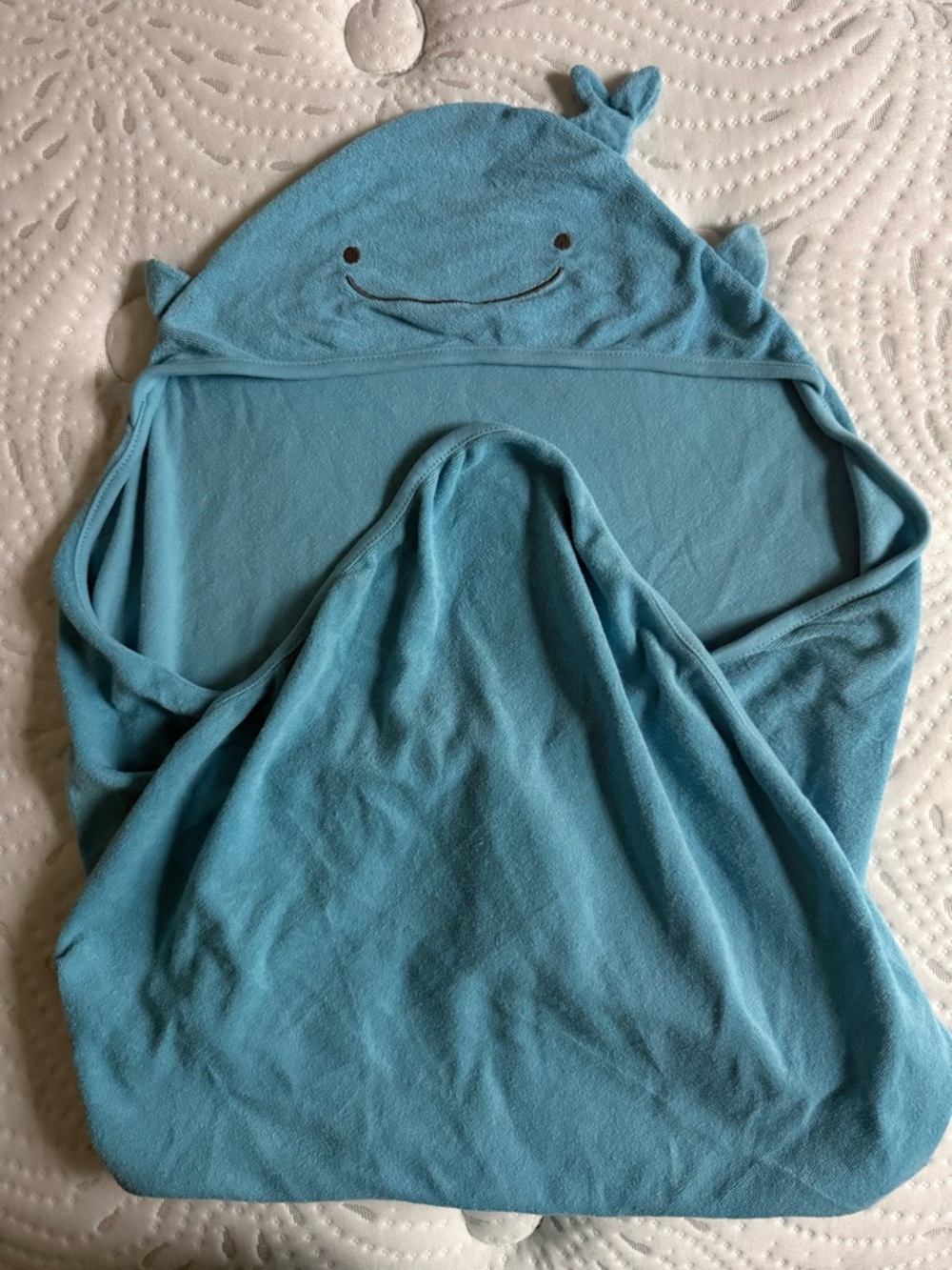 Carter's Light Blue Hooded Baby Towel with Whale Detail